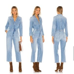 MOTHER Denim Half Spring Take Off Ankle Jumpsuit Zapped color-way Small